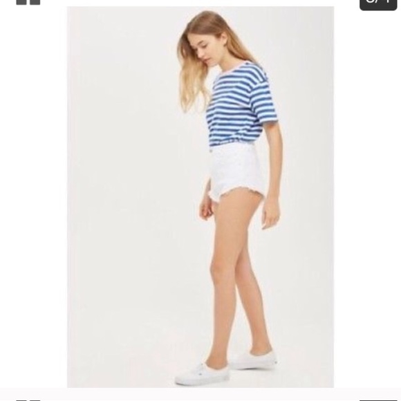 New topshop kiri cutoff denim shorts in white! - Picture 6 of 7